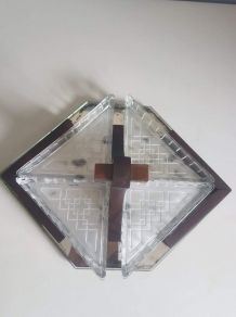 plateau apéritif art déco miroir 