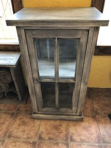 Vitrine auxiliaire en bois de chêne MA003