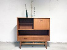 Meuble vitrine vintage scandinave en teck années 60