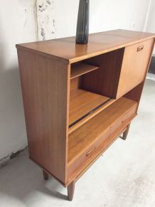 Meuble vitrine vintage scandinave en teck années 60