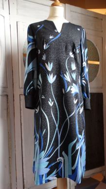 Vintage robe 1970  motif 1930 taille 40