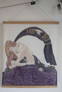 peinture sur soie murale 