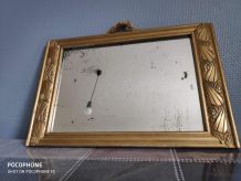 ancien miroir art déco, cadre en bois doré