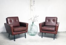 Paire de fauteuils vintage années 50 style P. Guariche