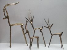 4 belles antilopes en laiton