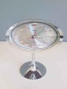 réveil mécanique à pied tulipe années 70 