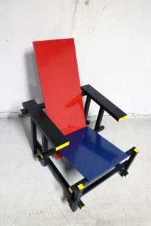 RARE Chaise Rouge &amp;amp; Bleue par Gerrit Thomas Rietveld