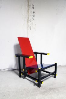 RARE Chaise Rouge &amp;amp; Bleue par Gerrit Thomas Rietveld