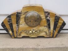 pendule en marbre panier bronze art déco