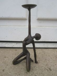 bougeoir érotique bronze patiné