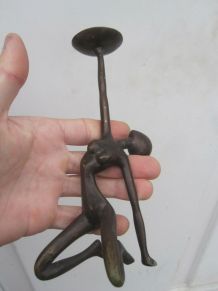 bougeoir érotique bronze patiné