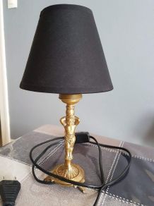 lampe de table ancienne angelot en laiton