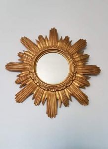 miroir soleil mural vintage en résine dorée made en Italie