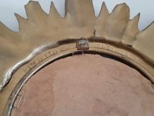 miroir soleil mural vintage en résine dorée made en Italie