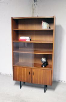 Meuble bibliothèque vitrine vintage 1950's style P. Guariche