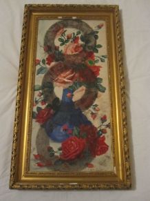 cadre aquarelle pot fleurs