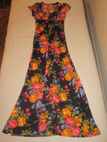 robe motif fleurs vintage 70