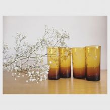 Verres à orangeade ambrés 