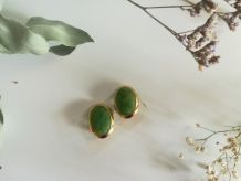 Boucle d'oreille vintage Orena Verte