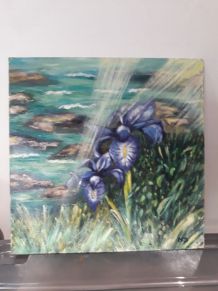 Tableau - Peinture à l'huile - Les Iris