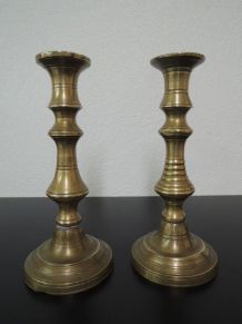 Paire de chandelier laiton