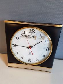pendule Jaz vintage skai noir avec affichage date