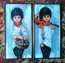 Deux cadres "poulbot parisien"