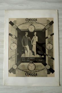 AFFICHE ancienne Montres "OMEGA"