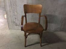 Fauteuil bridge en bois années 50