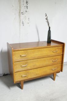 Commode scandinave vintage camel pieds compas 60's