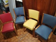 4 chaises Bow Wood Steiner années 50
