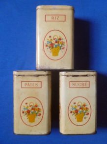 Lot  de  3 boites  en fer , vintage