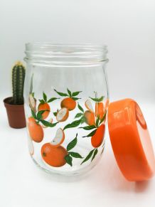 Pot en verre couvercle orange