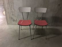 Paire de chaises bicolores en formica années 60