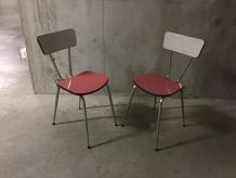 Paire de chaises bicolores en formica années 60
