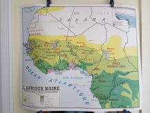 carte géographique scolaire Rossignol des années 50 