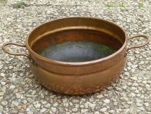 cache-pot , jardiniere  en cuivre, vintage