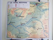 carte géographique scolaire Rossignol des années 60  