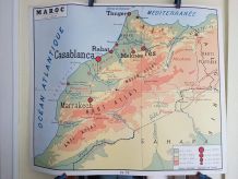 carte géographique scolaire Rossignol des années 60  