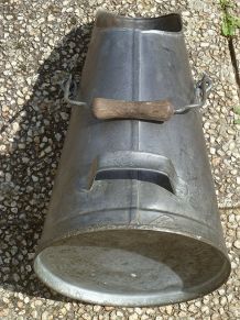 seau à charbon ancien en zinc, vintage