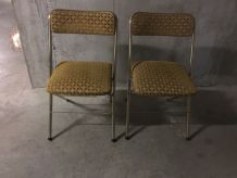 Paire de chaises de salon pliantes années 60