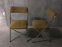 Paire de chaises de salon pliantes années 60