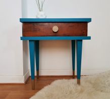 Chevet à tiroir plaqué noyer