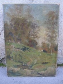 ancienne peinture huile