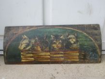 ancienne huile sur panneaux 1947