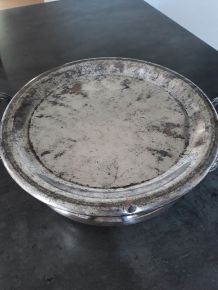 Ancien chauffe plat  en métal argenté
