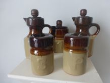 Service à condiments en grès vintage