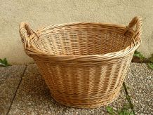 panier  en  osier  ancien , vintage