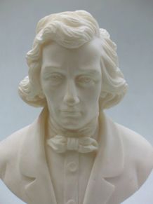 Buste chopin en marbre et poussière d albatre 