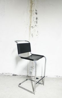 RARE - Chaise de bar haute 1970 attribuée à Marcel Breuer